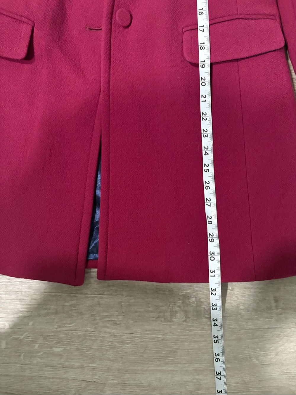 J. Crew Women's Raspberry Red Pea Coat - Picture 8 of 8